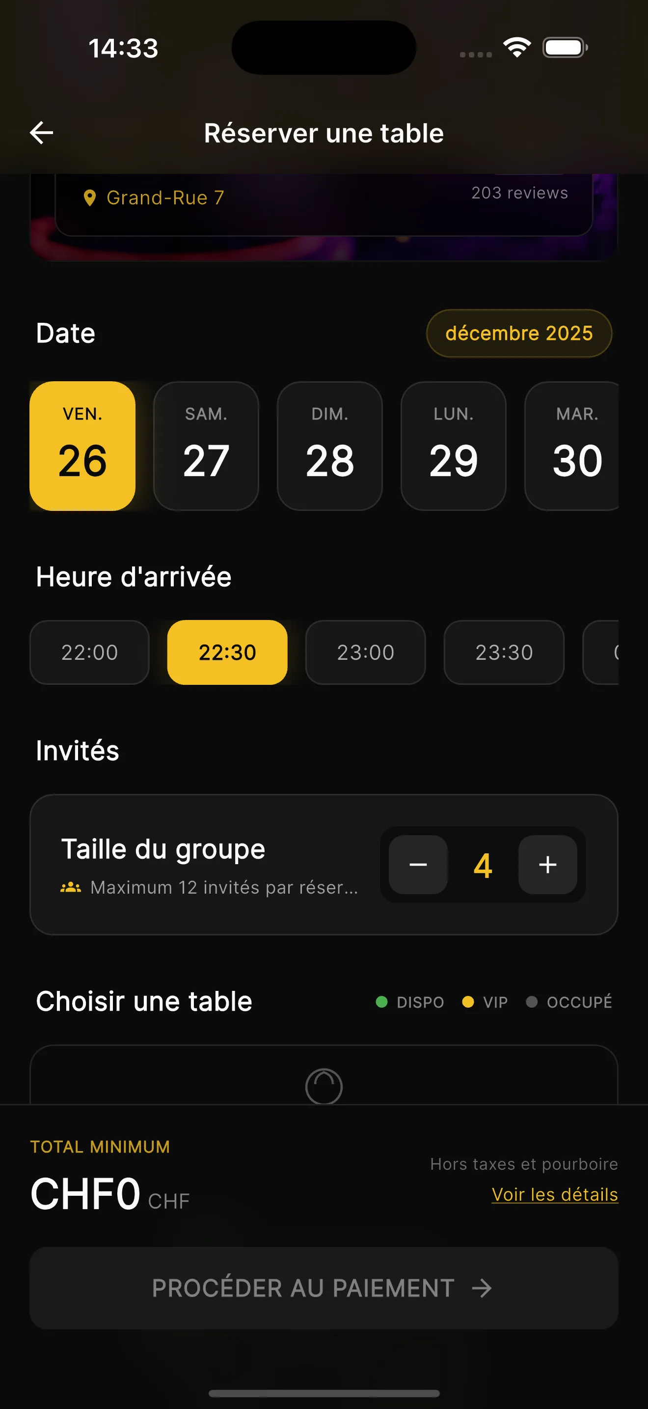 Formulaire de réservation
